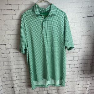 Bobby Jones size large green and white polo style golf shirt